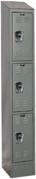 Hallowell - 3 Door, 3 Tier, Ready-Built Wardrobe & Box Lockers - USA Tool & Supply