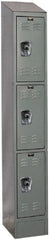 Hallowell - 3 Door, 3 Tier, Ready-Built Wardrobe & Box Lockers - USA Tool & Supply
