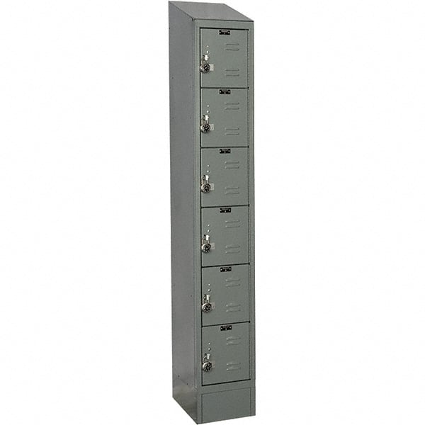 Hallowell - 6 Door, 6 Tier, Ready-Built Wardrobe & Box Lockers - USA Tool & Supply