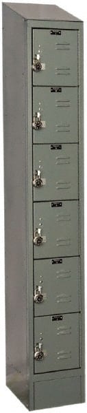 Hallowell - 6 Door, 6 Tier, Ready-Built Wardrobe & Box Lockers - USA Tool & Supply