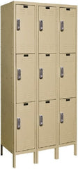 Hallowell - 9 Door, 3 Tier, Electronic Access Lockers - USA Tool & Supply