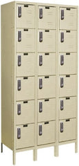 Hallowell - 18 Door, 6 Tier, Electronic Access Lockers - USA Tool & Supply
