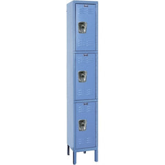 Hallowell - 3 Door, 3 Tier, Ready-Built Wardrobe & Box Lockers - USA Tool & Supply