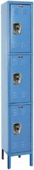 Hallowell - 3 Door, 3 Tier, Ready-Built Wardrobe & Box Lockers - USA Tool & Supply