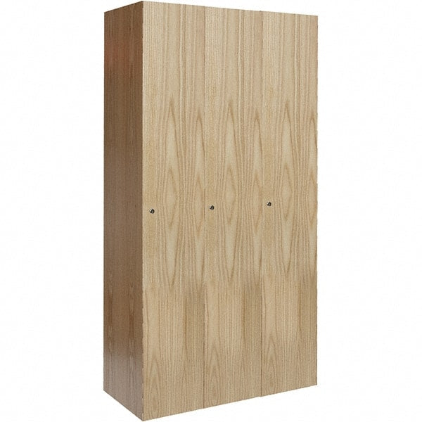 Hallowell - 3 Door, 1 Tier, Premium Wardrobe Lockers - USA Tool & Supply