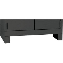 Hallowell - Charcoal, Galvanneal Corrosion Resistant Steel, Cabinet Leg Kit - 4" Wide x 24" Deep x 4" High Body - USA Tool & Supply