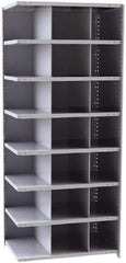 Hallowell - 21 Bin Closed Industrial Bin Shelving - 36 Inch Overall Width x 24 Inch Overall Depth x 87 Inch Overall Height, Gray Metal Bins - USA Tool & Supply