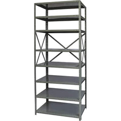Hallowell - 8 Shelf Starter Extra Heavy-Duty Open Steel Shelving - 1 Lb Capacity, 36" Wide x 87" High x 12" Deep, Gray - USA Tool & Supply