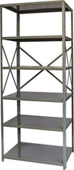 Hallowell - 6 Shelf Starter Heavy-Duty Open Steel Shelving - 800 Lb Capacity, 36" Wide x 87" High x 24" Deep, Gray - USA Tool & Supply