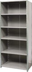 Hallowell - 6 Shelf, 800 Lb. Capacity, Free Standing Closed Shelving - 36 Inch Wide x 24 Inch Deep x 87 Inch High, Gray - USA Tool & Supply