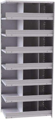 Hallowell - 21 Bin Closed Industrial Bin Shelving - 36 Inch Overall Width x 24 Inch Overall Depth x 87 Inch Overall Height, Gray Metal Bins - USA Tool & Supply