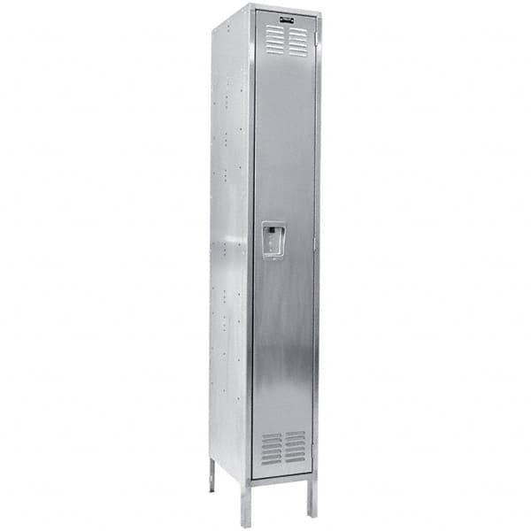 Hallowell - 1 Door, 1 Tier, Stainless Steel Locker - USA Tool & Supply