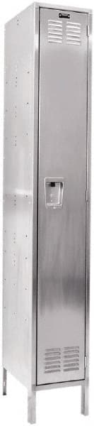 Hallowell - 1 Door, 1 Tier, Stainless Steel Locker - USA Tool & Supply