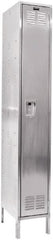 Hallowell - 1 Door, 1 Tier, Stainless Steel Locker - USA Tool & Supply