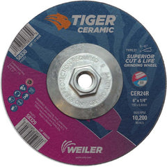 6X1/4 TIGER CERAMIC T27 GRIND WHL - USA Tool & Supply