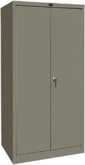 Hallowell - 1 Shelf Wardrobe Storage Cabinet - Steel, 36" Wide x 24" Deep x 72" High, Gray - USA Tool & Supply