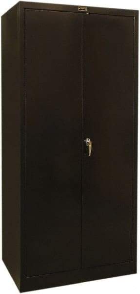 Hallowell - 4 Shelf Combination Storage Cabinet - Steel, 36" Wide x 24" Deep x 72" High, Black - USA Tool & Supply