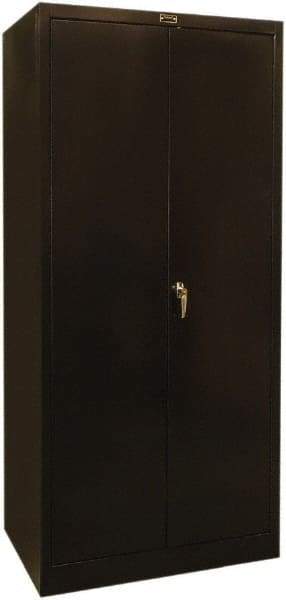 Hallowell - 4 Shelf Locking Storage Cabinet - Steel, 36" Wide x 24" Deep x 72" High, Black - USA Tool & Supply