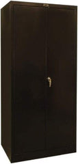 Hallowell - 4 Shelf Locking Storage Cabinet - Steel, 36" Wide x 24" Deep x 72" High, Black - USA Tool & Supply