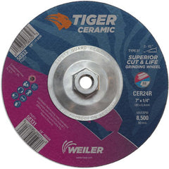 7X1/4 TIGER CERAMIC T27 GRIND WHL - USA Tool & Supply