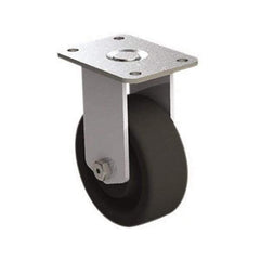 E.R. Wagner - 4" Diam x 1-1/2" Wide x 5-3/8" OAH Top Plate Mount Rigid Caster - Phenolic, 450 Lb Capacity, Roller Bearing, 2-3/4 x 3-3/4" Plate - USA Tool & Supply