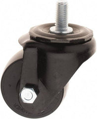 E.R. Wagner - 2-1/2" Diam x 1-3/4" Wide x 3-3/8" OAH Stem Mount Swivel Caster - Polyolefin, 300 Lb Capacity, 1/2-13 x 1" Threaded Stem - USA Tool & Supply