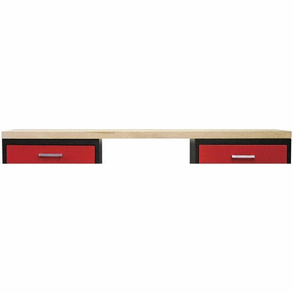 Hallowell - Laminated Hardwood Flat Workbench & Workstation Top - 24" Deep, Use with Fort Knox Modular Utility Storage & Workbench System - USA Tool & Supply