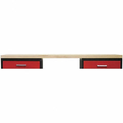Hallowell - Laminated Hardwood Flat Workbench & Workstation Top - 24" Deep, Use with Fort Knox Modular Utility Storage & Workbench System - USA Tool & Supply