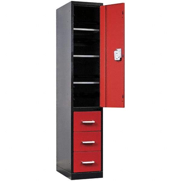 Hallowell - Steel Workbench & Workstation Locker - 24" Deep, 78" High, Use with Fort Knox Modular Utility Storage & Workbench System - USA Tool & Supply