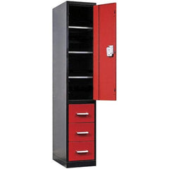 Hallowell - Steel Workbench & Workstation Locker - 24" Deep, 78" High, Use with Fort Knox Modular Utility Storage & Workbench System - USA Tool & Supply