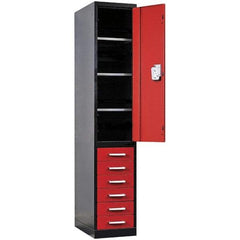 Hallowell - Steel Workbench & Workstation Locker - 24" Deep, 78" High, Use with Fort Knox Modular Utility Storage & Workbench System - USA Tool & Supply