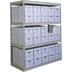 Hallowell - 4 Shelf Starter Open Steel Shelving - 1,150 Lb Capacity, 69" Wide x 84" High x 15" Deep, Tan - USA Tool & Supply