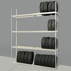 Hallowell - 3 Shelf Add-On Open Steel Shelving - 48 Lb Capacity, 60" Wide x 84" High x 42" Deep, Tan - USA Tool & Supply