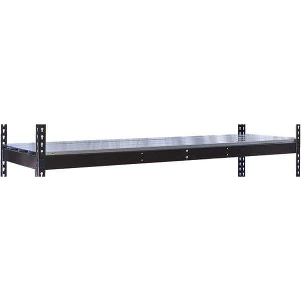 Hallowell - 60" Wide, 3/4 High, Open Shelving Accessory/Component - Steel, 24" Deep, Use with Black Rivetwell Double Rivet Boltless Shelving - USA Tool & Supply