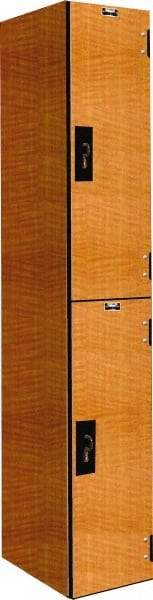 Hallowell - 2 Door, 2 Tier, Premium Wardrobe Lockers - USA Tool & Supply