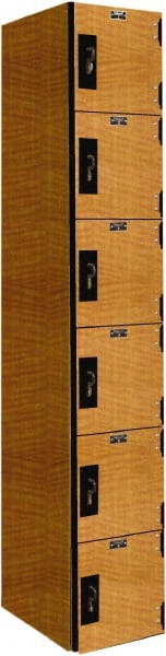 Hallowell - 6 Door, 6 Tier, Premium Box Lockers - USA Tool & Supply