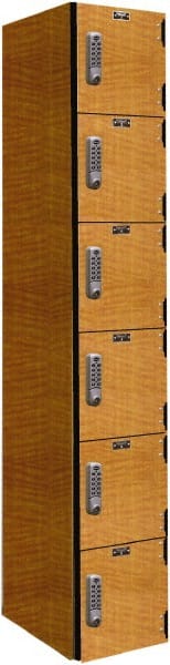 Hallowell - 6 Door, 6 Tier, Premium Box Lockers - USA Tool & Supply