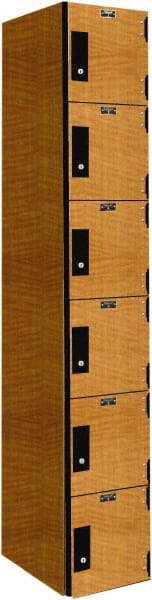 Hallowell - 6 Door, 6 Tier, Premium Box Lockers - USA Tool & Supply