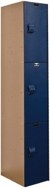 Hallowell - 3 Door, 3 Tier, Solid Plastic Locker - USA Tool & Supply