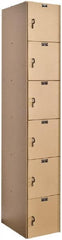 Hallowell - 6 Door, 6 Tier, Solid Plastic Locker - USA Tool & Supply