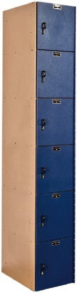 Hallowell - 6 Door, 6 Tier, Solid Plastic Locker - USA Tool & Supply
