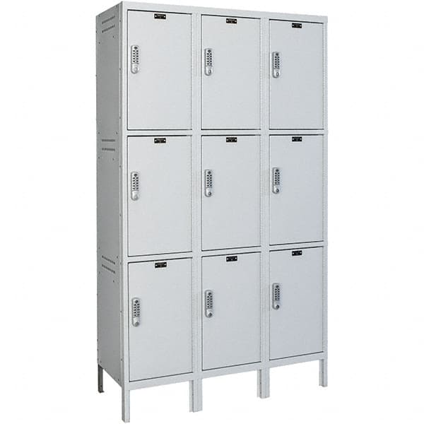 Hallowell - 9 Door, 3 Tier, Charging Station Locker - USA Tool & Supply