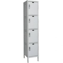 Hallowell - 4 Door, 4 Tier, Charging Station Locker - USA Tool & Supply