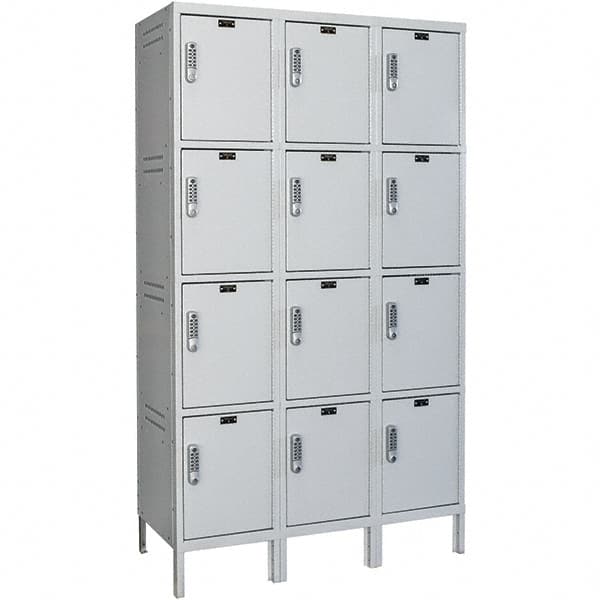 Hallowell - 12 Door, 4 Tier, Charging Station Locker - USA Tool & Supply