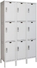 Hallowell - 9 Door, 3 Tier, Charging Station Locker - USA Tool & Supply