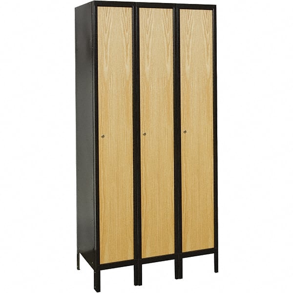 Hallowell - 3 Door, 1 Tier, Premium Wardrobe Lockers - USA Tool & Supply