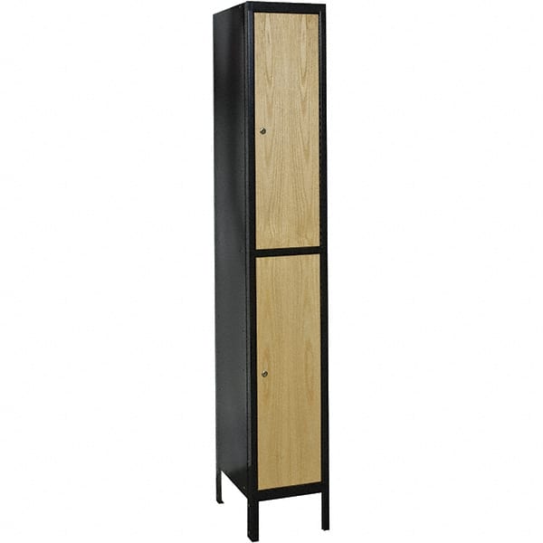 Hallowell - 2 Door, 2 Tier, Premium Wardrobe Lockers - USA Tool & Supply