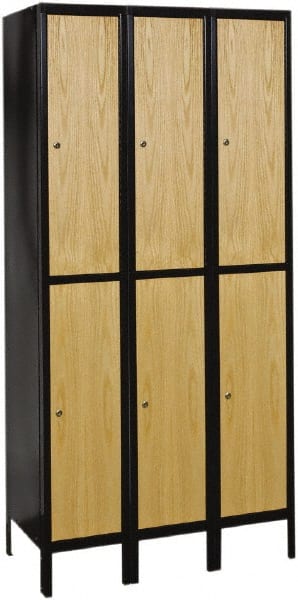 Hallowell - 6 Door, 2 Tier, Premium Wardrobe Lockers - USA Tool & Supply