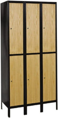 Hallowell - 6 Door, 2 Tier, Premium Wardrobe Lockers - USA Tool & Supply