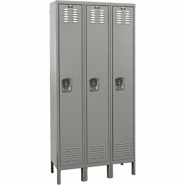 Hallowell - 3 Door, 1 Tier, Premium Wardrobe Lockers - USA Tool & Supply